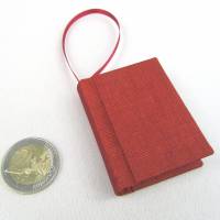 Dekoration Minibuch, dunkelrot abendrot, Mini-Notizbuch, handgefertigt Bild 4