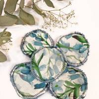 umweltfreundliche Wattepads in Blau, nachhaltige Abschminkpads waschbar, Kosmetikpads aus Baumwolle, Reinigungspads Bild 3