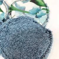 umweltfreundliche Wattepads in Blau, nachhaltige Abschminkpads waschbar, Kosmetikpads aus Baumwolle, Reinigungspads Bild 6