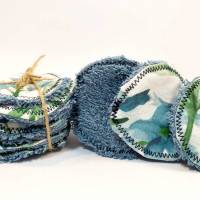 umweltfreundliche Wattepads in Blau, nachhaltige Abschminkpads waschbar, Kosmetikpads aus Baumwolle, Reinigungspads Bild 8