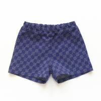Shorts, 80 86, dunkelblau weiß gemustert, Upcycling Bild 1