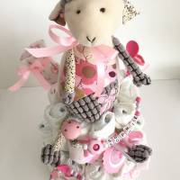 Windeltorte rosa Schaf mit Name personalisiert ..  auch in blau erhältlich Bild 2