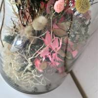Trockenblumendeko, getrocknete Blumen im Glas, Tischdeko, Tischgesteck Bild 3