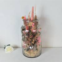 Trockenblumendeko, getrocknete Blumen im Glas, Tischdeko, Tischgesteck Bild 4