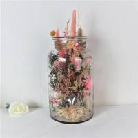 Trockenblumendeko, getrocknete Blumen im Glas, Tischdeko, Tischgesteck Bild 5