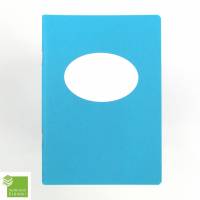 Notizheft türkis-blau, Titelschild zum Selbstbeschriften, DIN A6, handgefertigt, Recyclingpapier Bild 1
