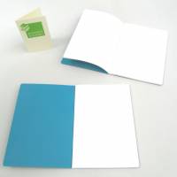 Notizheft türkis-blau, Titelschild zum Selbstbeschriften, DIN A6, handgefertigt, Recyclingpapier Bild 2