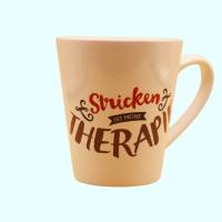 dekorative Kaffee-Tasse für mein Hobby Stricken, bedruckte Keramik-Tasse mit einem coolen Spruch zum Thema Stricken Bild 1