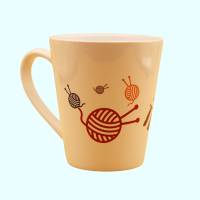 dekorative Kaffee-Tasse für mein Hobby Stricken, bedruckte Keramik-Tasse mit einem coolen Spruch zum Thema Stricken Bild 2