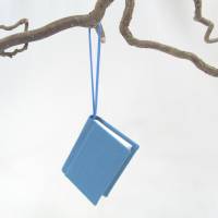 Minibuch Dekoration, grau-blau, Mini-Notizbuch, handgefertigt Bild 2