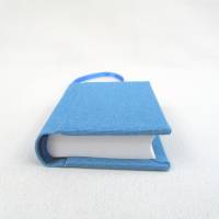 Minibuch Dekoration, grau-blau, Mini-Notizbuch, handgefertigt Bild 3