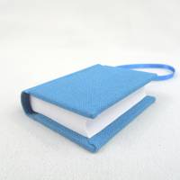 Minibuch Dekoration, grau-blau, Mini-Notizbuch, handgefertigt Bild 4