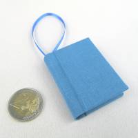 Minibuch Dekoration, grau-blau, Mini-Notizbuch, handgefertigt Bild 5