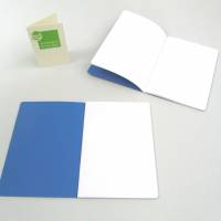 Notizheft mittel-blau, Titelschild zum Selbstbeschriften, DIN A6, handgefertigt, Recyclingpapier Bild 2