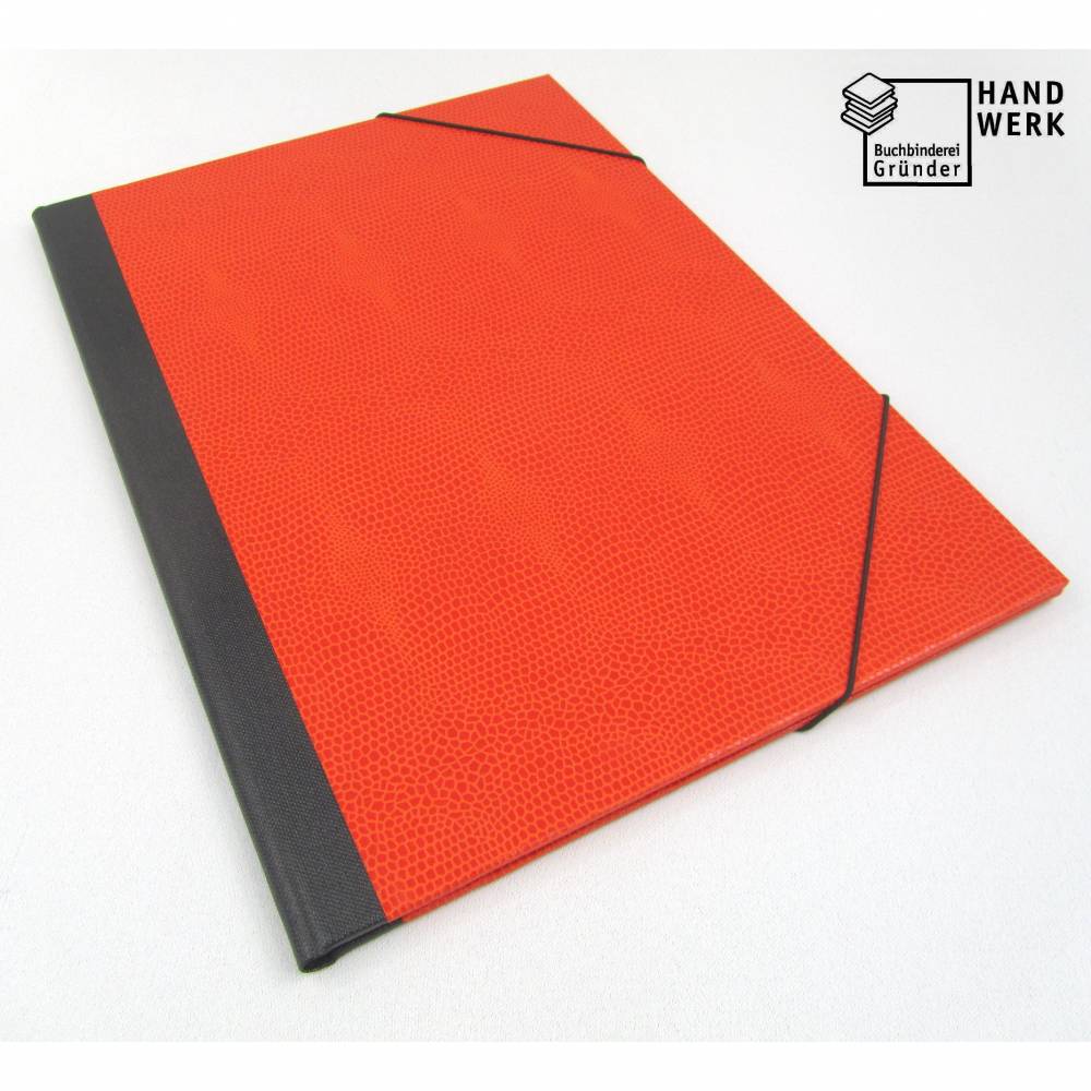 schwarz-orange Urkundenmappe DIN A4 Farbe