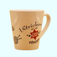 Stricken ist mein Hobby, dekorative Kaffee-Tasse mit einem kreativen Spruch zum Thema Stricken, bedruckte Keramik-Tasse Bild 1