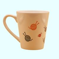Stricken ist mein Hobby, dekorative Kaffee-Tasse mit einem kreativen Spruch zum Thema Stricken, bedruckte Keramik-Tasse Bild 2