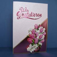 Geburtstagskarte für eine Frau in rosa und pink Bild 1