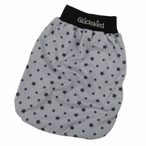 Schlafsack Sterne hellgrau Strampelsack Pucksack Sommerschlafsack für Babys mit Namen - personalisiertes Geschenk Baby