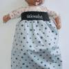 Schlafsack Sterne hellgrau Strampelsack Pucksack Sommerschlafsack für Babys mit Namen - personalisiertes Geschenk Baby Bild 2