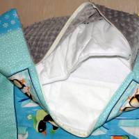 Große Baby-Krabbeldecke Pinguine Patchworkdecken Handmade Erlebnisdecken Spieldecken Bettwäsche Kinderbett Bild 5