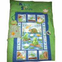 Große Baby-Krabbeldecke Pinguine Patchworkdecken Handmade Erlebnisdecken Spieldecken Bettwäsche Kinderbett Bild 8