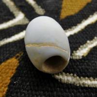 große antike Stein-Perle aus der Sahara - grauer Saharastein - oval - 29mm Bild 3