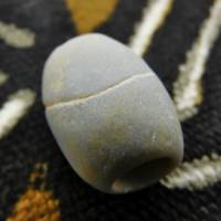 große antike Stein-Perle aus der Sahara - grauer Saharastein - oval - 29mm Bild 4