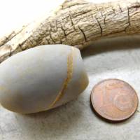 große antike Stein-Perle aus der Sahara - grauer Saharastein - oval - 29mm Bild 7