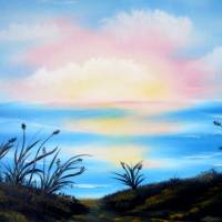 Strandimpressionen – Original Ölmalerei auf Leinwand - Unikat Bild 1