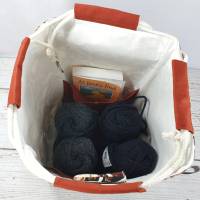 Projekttasche mit Kaffeetassen Größe L, Reißverschlußtasche und Nadelgarage Bild 4