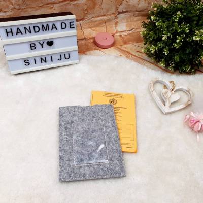 Impfpass Schutzhülle , Impfausweis Impfpasshülle mittelgrau mit Einsteckfach