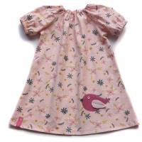 KLEID Mädchen Frühling Sommer rosa Vogel Geschenk Geburtstag Geburt Baby Einschulung Bild 1