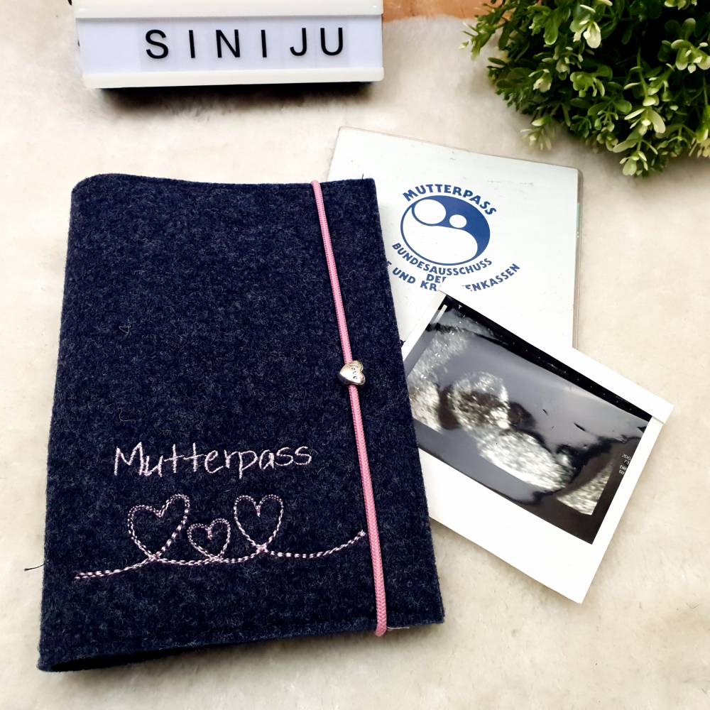 Mutterpasshülle, Mutterpass Hülle personalisiert, Hülle Namen, Schutzhülle Etui, Geschenk für Schwangere Bild 1