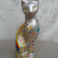 Katzenurne RAINBOWCAT handbemalt dot painting 0,5 Ltr. - 8 kg Lebendgewicht für den Innenbereich Bild 2