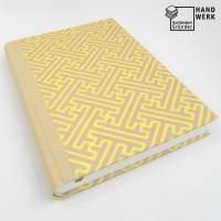 Notizbuch ocker-gelb sand-beige, DIN A5, 150 Blatt, handgefertigt Hardcover Bild 1