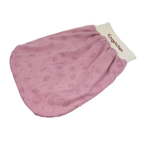 Schlafsack Löwenzahn rosa Strampelsack Pucksack Sommerschlafsack für Babys mit Namen - personalisiertes Geschenk Baby