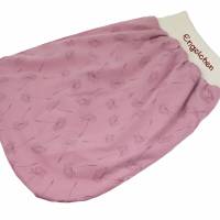 Schlafsack Löwenzahn rosa Strampelsack Pucksack Sommerschlafsack für Babys mit Namen - personalisiertes Geschenk Baby Bild 1
