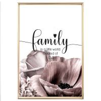 Bilderset FAMILY IS A LITTLE WORLD CREATED OF LOVE Printset 4er Prints Bilder Poster  Kunstdrucke dekorativ  rosa Bild 8