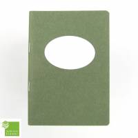 Notizheft grau-grün, Titelschild zum Selbstbeschriften, DIN A6, handgefertigt, Recyclingpapier Bild 1
