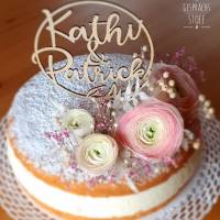 Personalisierter Cake Topper Hochzeit, Dekoration für Hochzeitskuchen, Tortenstecker Bild 1