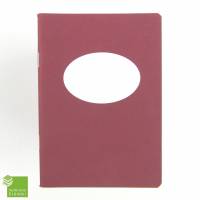 Notizheft bordaux-rot, A6, Titelschild zum Selbstbeschriften, handgefertigt, Recyclingpapier Bild 1