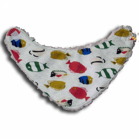 Baby-Halstuch Fische Alpenfleece bestickt mit Namen Dreieckstuch Schal Kinder-Halstuch aus kuschelweichem Plüsch 