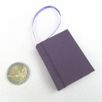 Minibuch Dekoration, lila aubergine, Mini-Notizbuch, handgefertigt Bild 5