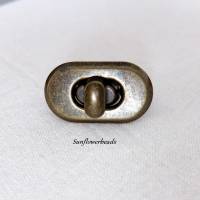 Drehverschluss bronze, oval,  für Taschen und Geldbörsen, 4-teilig Bild 1