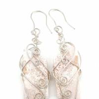 Ohrringe aus Skolezit in pastellrosa mit 925 Silber Bild 1