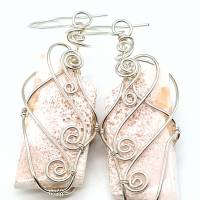 Ohrringe aus Skolezit in pastellrosa mit 925 Silber Bild 5