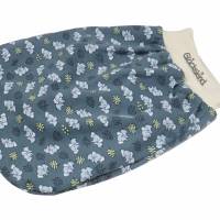 Schlafsack Elefant blaugrau Strampelsack Pucksack Sommerschlafsack für Babys mit Namen - personalisiertes Geschenk Baby Bild 1