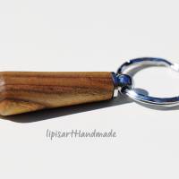 Schlüsselanhänger – Holz Essigbaum gedrechselt Tropfen mit Ring Farbe Chrom Bild 6