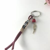Schlüsselanhänger mit Aufschrift Mama und Perle mit Flügel Bild 1